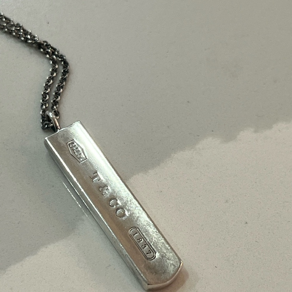 Tiffany & Co 1837 Bar Pendant Necklack